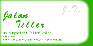 jolan tiller business card